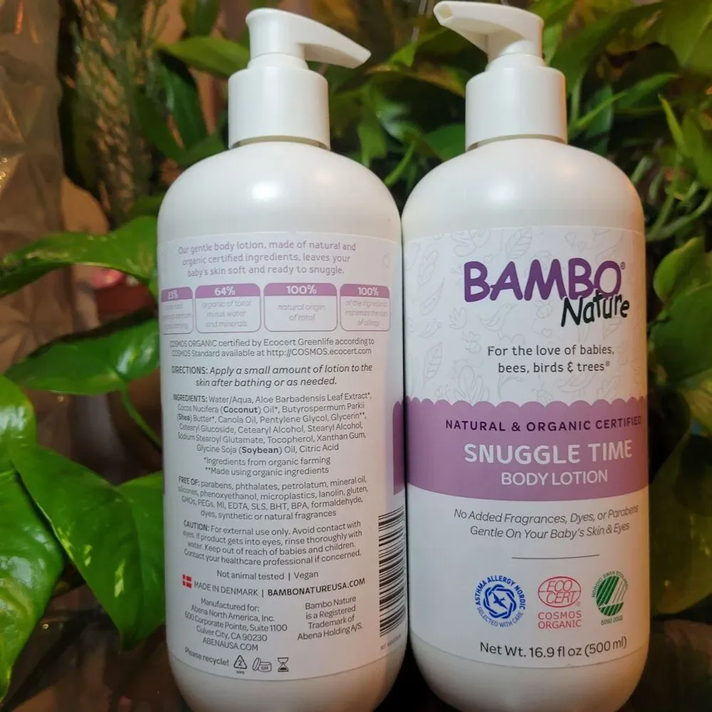 2x Bambo Nature Snuggle Time Baby Body Lotion Natural Organic Gentle Sensitive